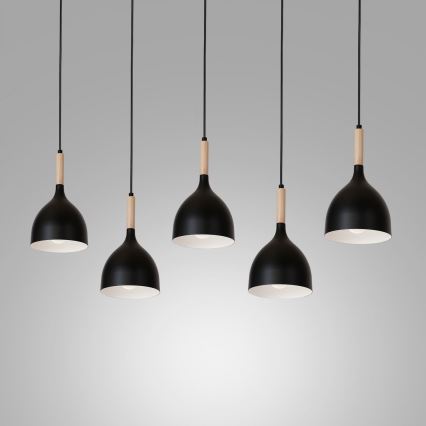 Candelabro suspenso NOAK WOOD 5xE27/60W/230V