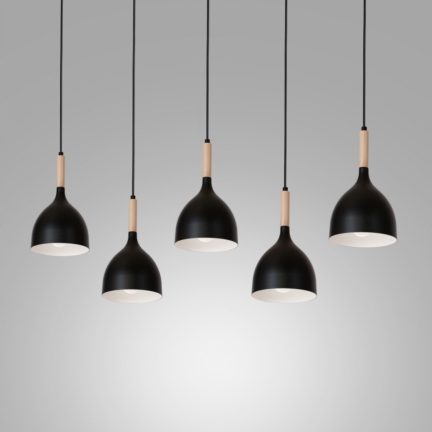 Candelabro suspenso NOAK WOOD 5xE27/60W/230V