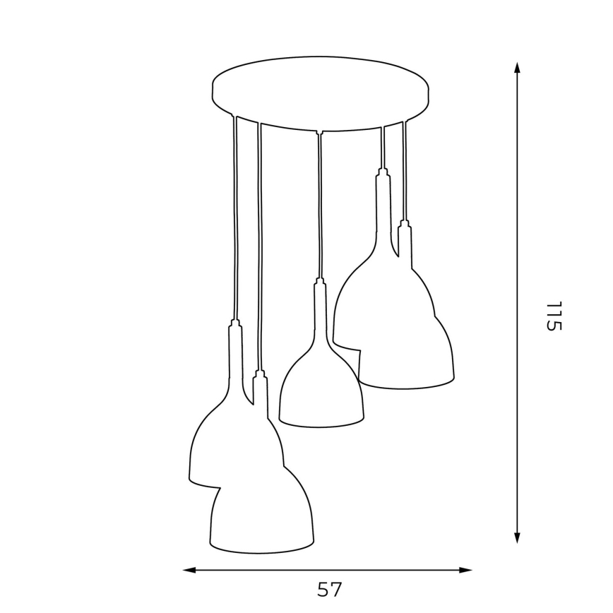 Candelabro suspenso NOAK WOOD 5xE27/60W/230V