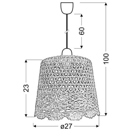 Candelabro suspenso NONNA 1xE27/60W/230V laranja