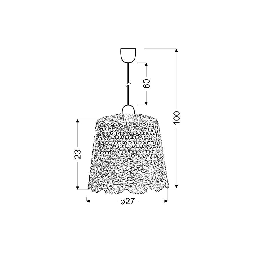 Candelabro suspenso NONNA 1xE27/60W/230V laranja