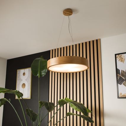 Candelabro suspenso OAK 3xE27/60W/230V carvalho ø 47,5 cm - FSC certificado