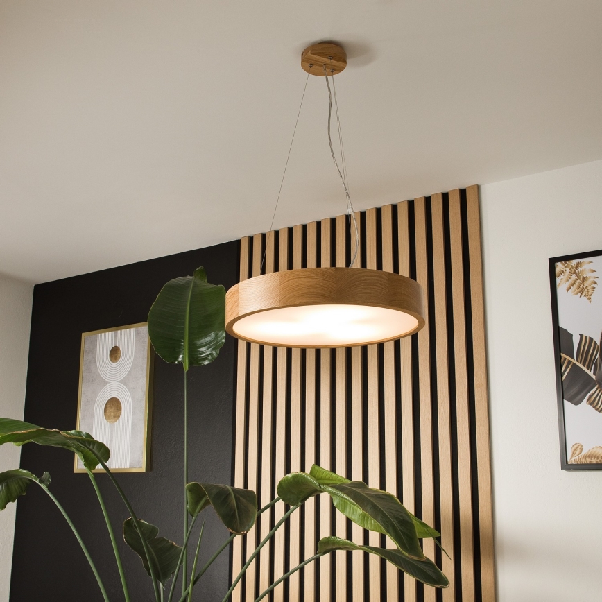 Candelabro suspenso OAK 3xE27/60W/230V carvalho ø 47,5 cm - FSC certificado