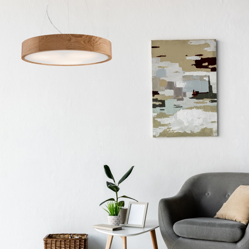 Candelabro suspenso OAK 3xE27/60W/230V carvalho ø 47,5 cm - FSC certificado