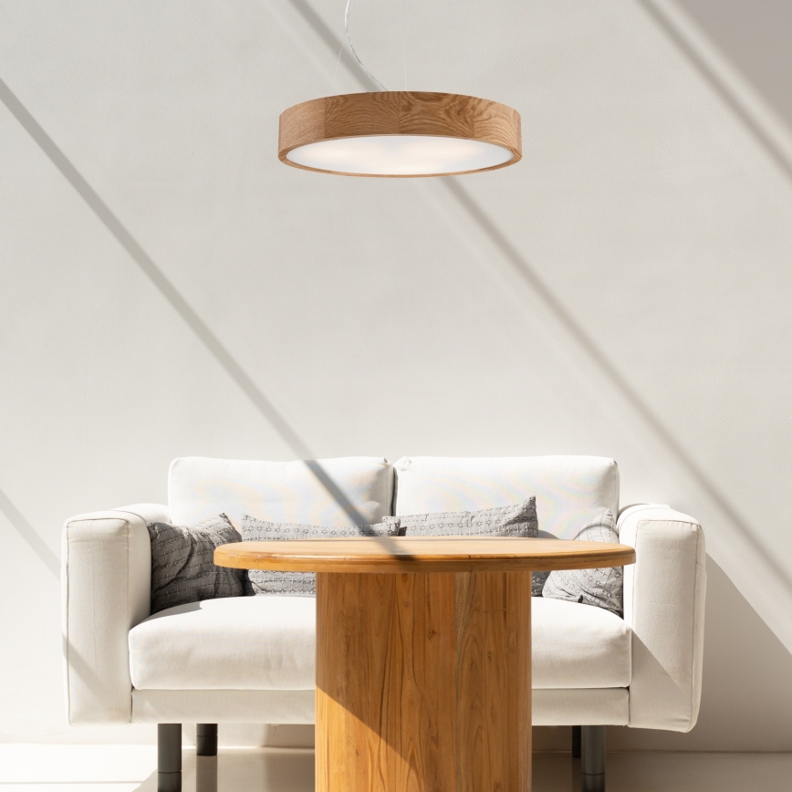 Candelabro suspenso OAK 3xE27/60W/230V carvalho ø 47,5 cm - FSC certificado