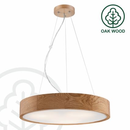 Candelabro suspenso OAK 3xE27/60W/230V carvalho ø 47,5 cm - FSC certificado