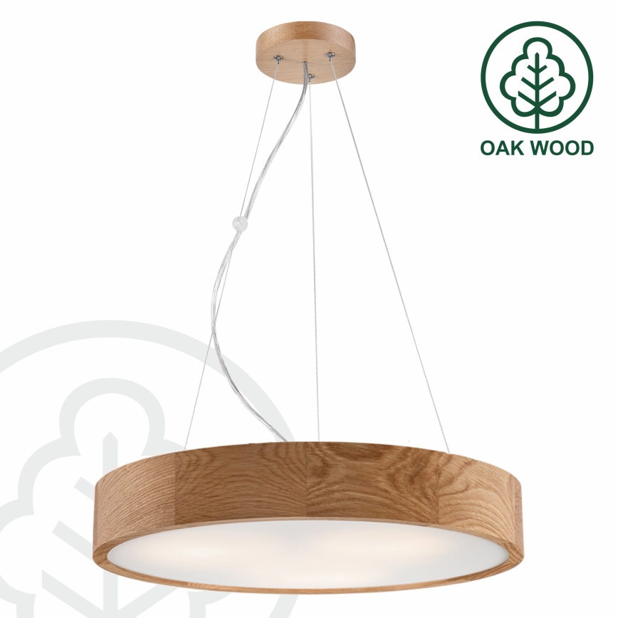 Candelabro suspenso OAK 3xE27/60W/230V carvalho ø 47,5 cm - FSC certificado