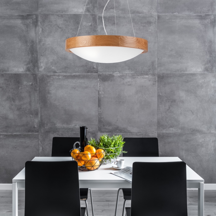 Candelabro suspenso OAK SLIM 2xE27/60W/230V ø 37 cm carvalho