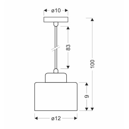 Candelabro suspenso OLENA 1xE27/60W/230V preto