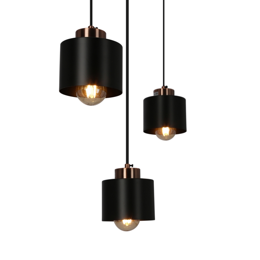Candelabro suspenso OLENA 3xE27/60W/230V preto