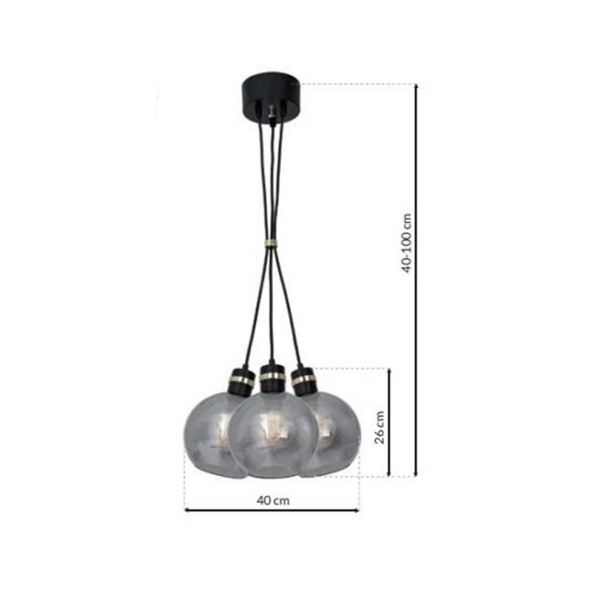 Candelabro suspenso OMEGA 3xE27/60W/230V