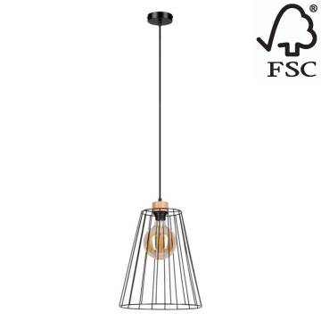 Candelabro suspenso ORAZIO 1xE27/60W/230V carvalho - certificado por FSC