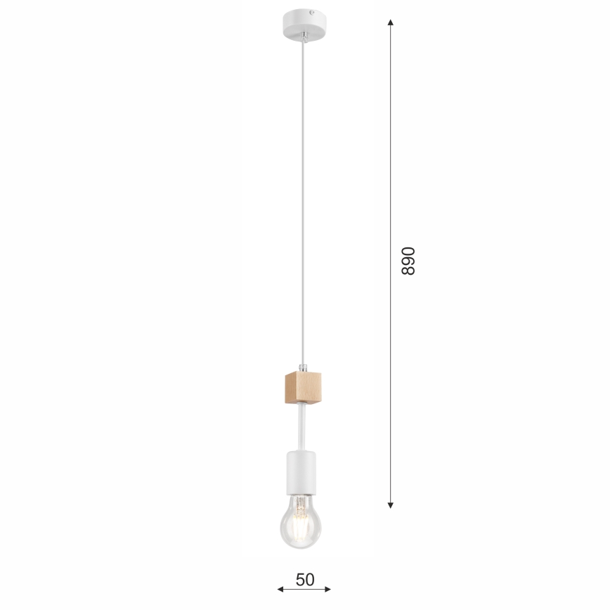 Candelabro suspenso ORAZIO 1xE27/60W/230V faia - FSC certificado