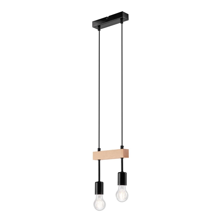 Candelabro suspenso ORAZIO 2xE27/60W/230V faia - FSC certificado