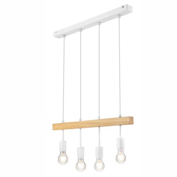 Candelabro suspenso ORAZIO 4xE27/60W/230V faia - FSC certificado