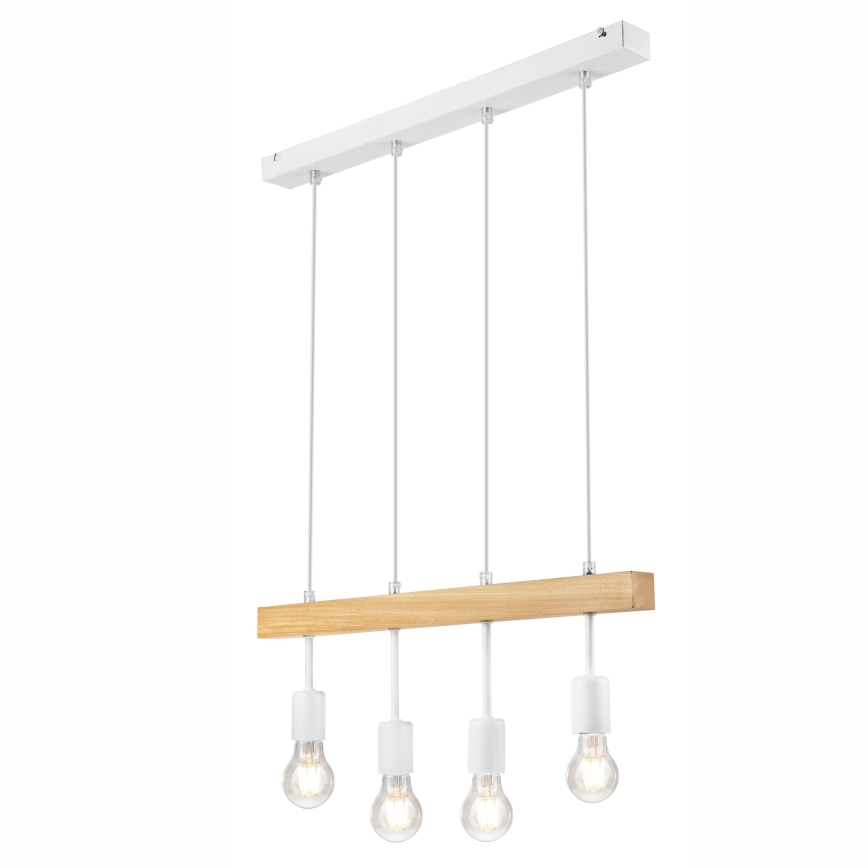 Candelabro suspenso ORAZIO 4xE27/60W/230V faia - FSC certificado