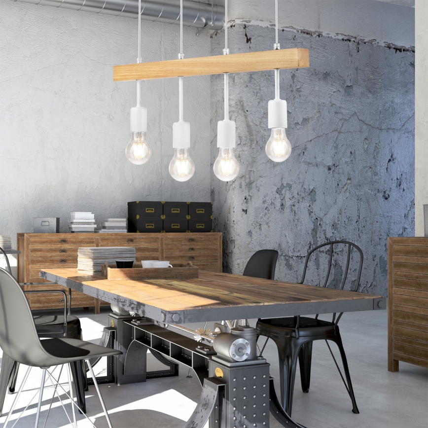 Candelabro suspenso ORAZIO 4xE27/60W/230V faia - FSC certificado