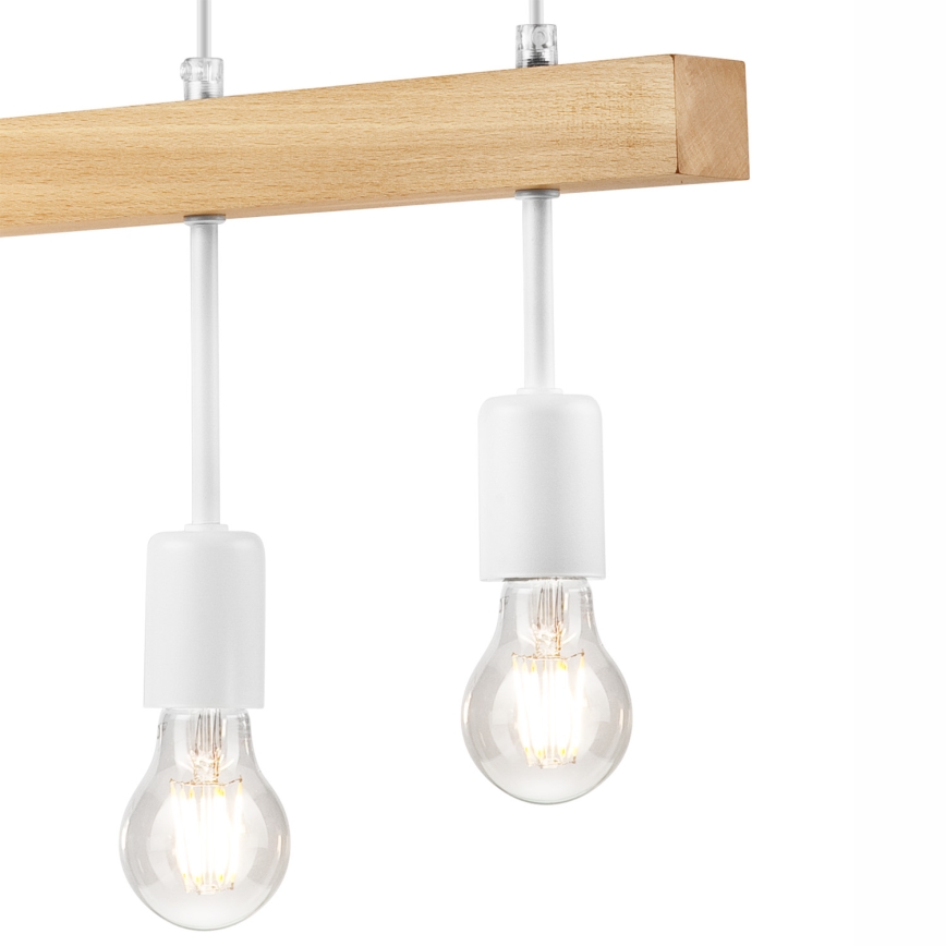 Candelabro suspenso ORAZIO 4xE27/60W/230V faia - FSC certificado