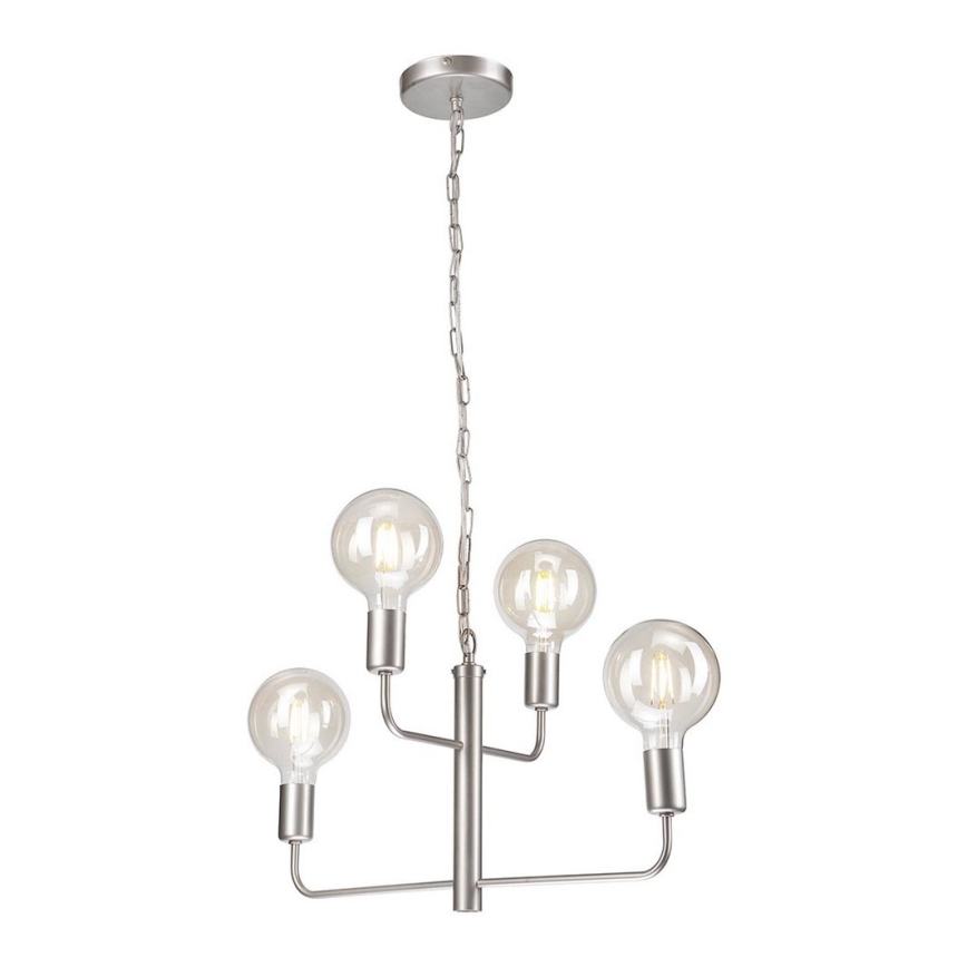Candelabro suspenso ORLANDO 4xE27/60W/230V prateado