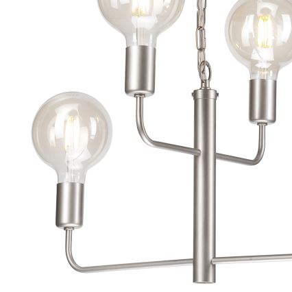 Candelabro suspenso ORLANDO 4xE27/60W/230V prateado