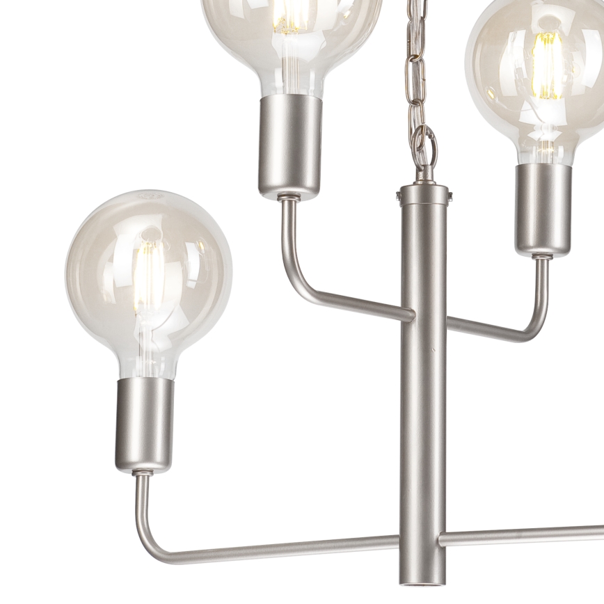 Candelabro suspenso ORLANDO 4xE27/60W/230V prateado