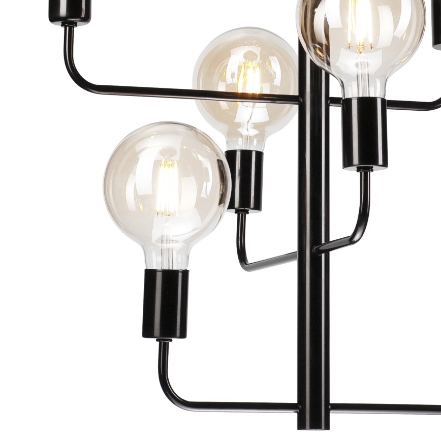 Candelabro suspenso ORLANDO 8xE27/60W/230V preto