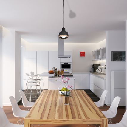 Candelabro suspenso OVAL 1xE27/60W/230V preto