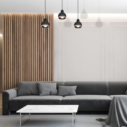 Candelabro suspenso OVAL 3xE27/60W/230V preto
