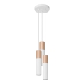Candelabro suspenso PABLO 3xGU10/40W/230V branco/faia