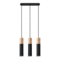 Candelabro suspenso PABLO 3xGU10/40W/230V preto/faia