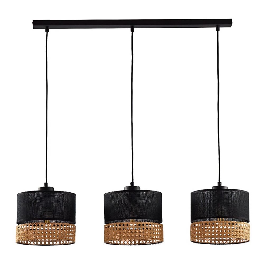 Candelabro suspenso PAGLIA 3xE27/60W/230V 60 cm vime
