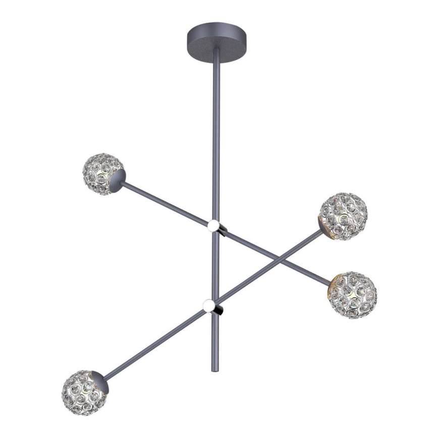 Candelabro suspenso PAKSOS 4xG9/5W/230V cinzento