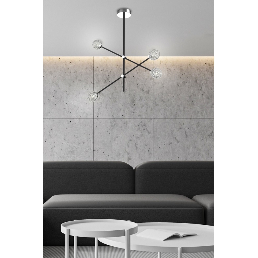 Candelabro suspenso PAKSOS 4xG9/5W/230V preto