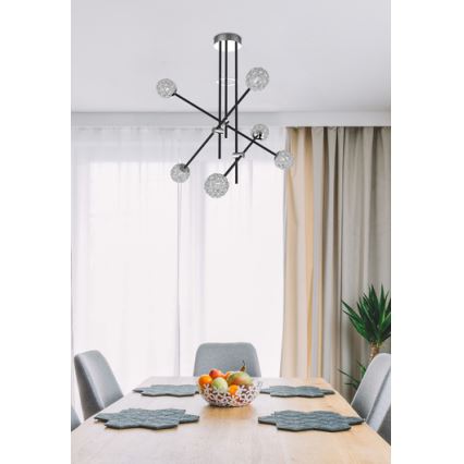 Candelabro suspenso PAKSOS 6xG9/5W/230V preto