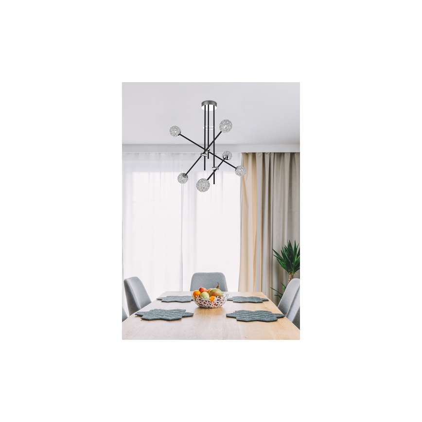 Candelabro suspenso PAKSOS 6xG9/5W/230V preto