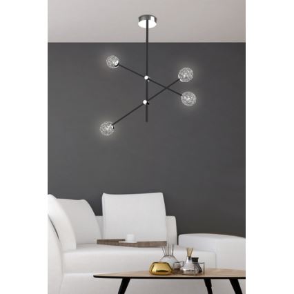 Candelabro suspenso PAKSOS 6xG9/5W/230V preto