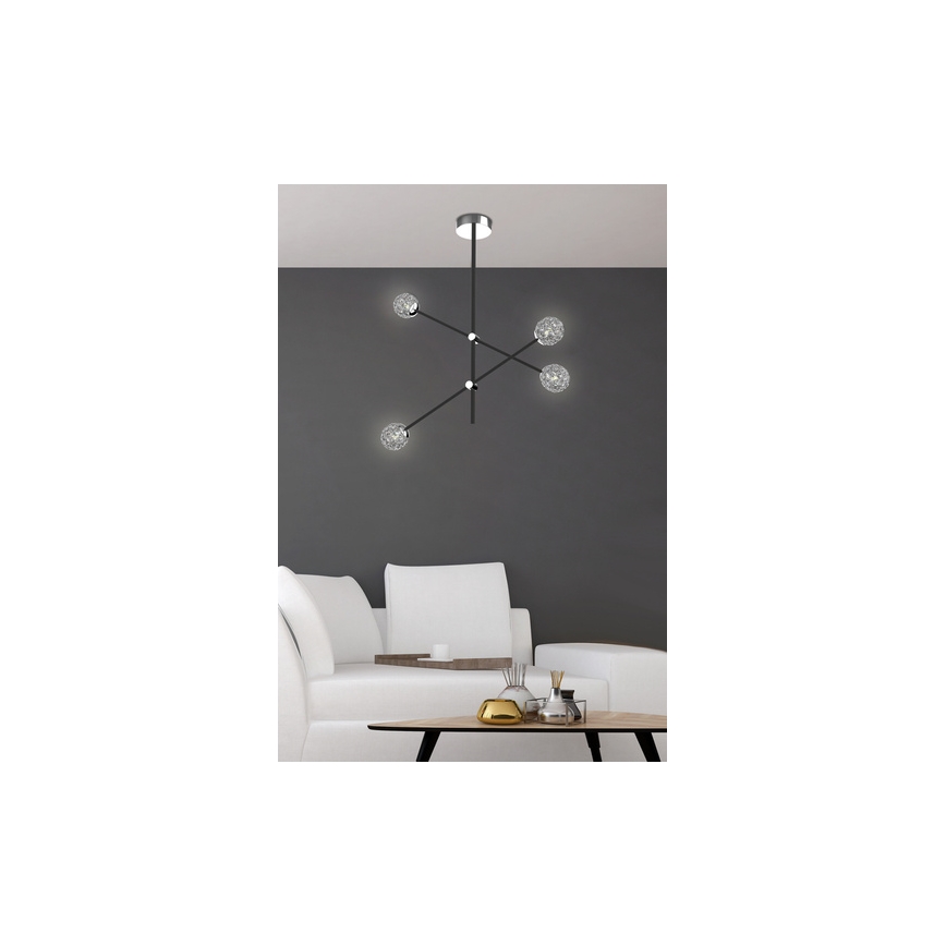 Candelabro suspenso PAKSOS 6xG9/5W/230V preto
