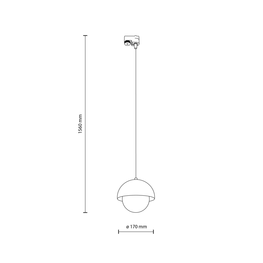 Candeeiro suspenso para sistema de carris monofásico BONO 1xG9/8W/230V preto