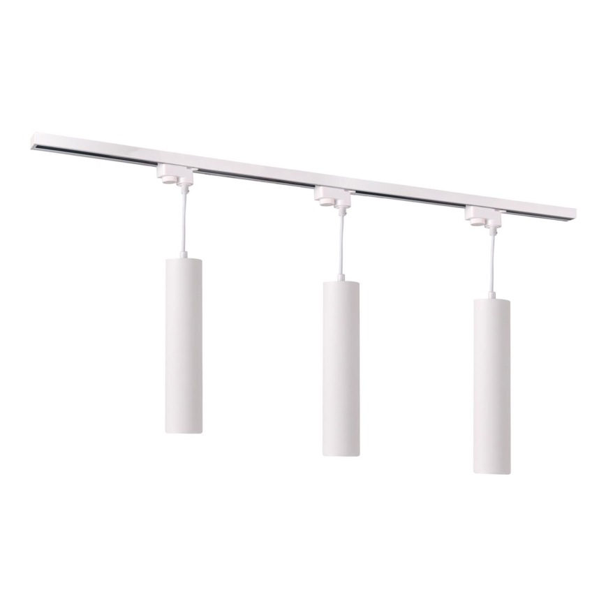 Candelabro suspenso para sistema de carril MARIBEL 3xGU10/10W/230V + 1 m sistema de carril branco