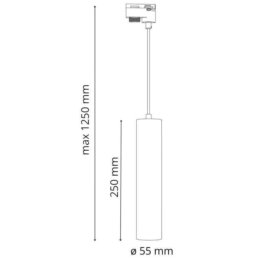 Candelabro suspenso para sistema de carril MARIBEL 3xGU10/10W/230V + 1 m sistema de carril branco