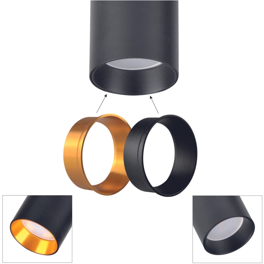 Candelabro suspenso para sistema de carril MARIBEL 3xGU10/10W/230V + 1 m sistema de carril preto