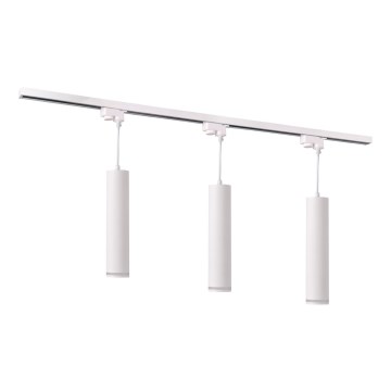 Candelabro suspenso para sistema de carril PARIS 3xGU10/10W/230V + 1 m sistema de carril branco