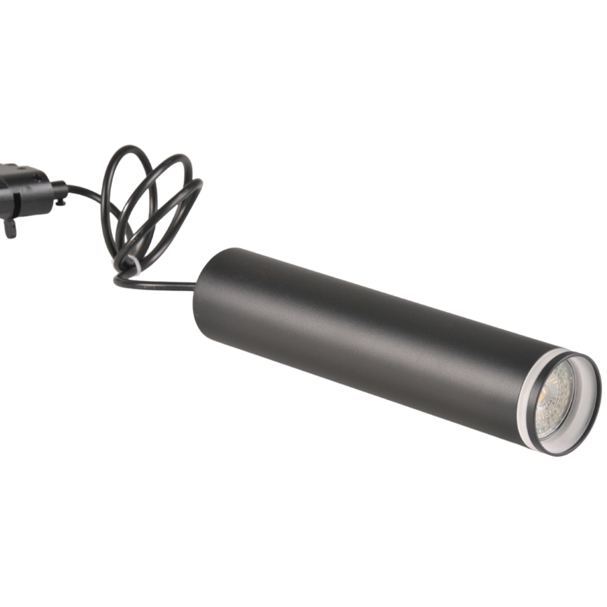 Candelabro suspenso para sistema de carril PARIS 3xGU10/10W/230V + 1 m sistema de carril preto