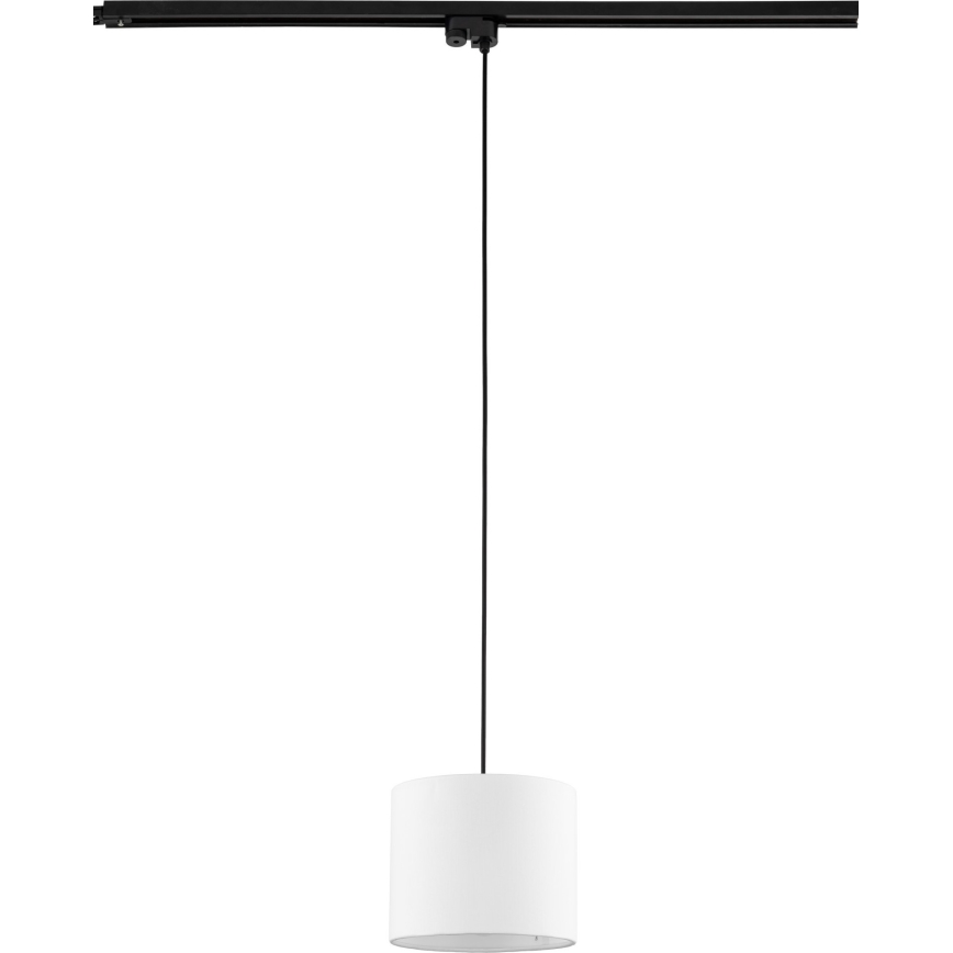 Candeeiro suspenso para sistema de carris monofásico TRACER 1xE27/15W/230V diâmetro 20 cm preto/branco