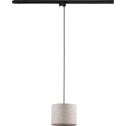 Candeeiro suspenso para sistema de carris monofásico TRACER 1xE27/15W/230V diâmetro 20 cm preto/cinzento
