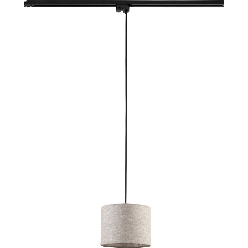 Candeeiro suspenso para sistema de carris monofásico TRACER 1xE27/15W/230V diâmetro 20 cm preto/cinzento
