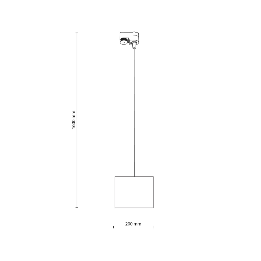 Candeeiro suspenso para sistema de carris monofásico TRACER 1xE27/15W/230V diâmetro 20 cm preto/cinzento