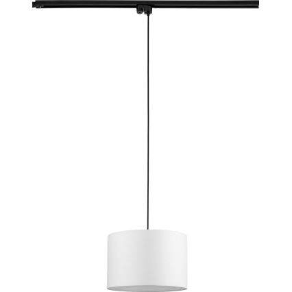Candeeiro suspenso para sistema de carris monofásico TRACER 1xE27/15W/230V diâmetro 30 cm preto/branco