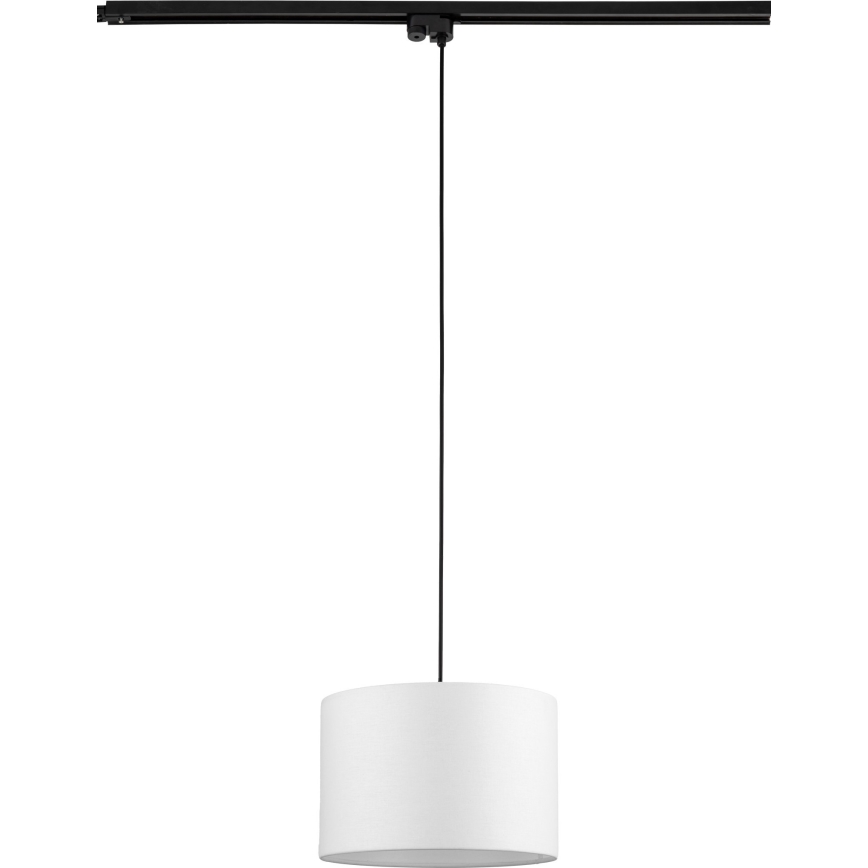 Candeeiro suspenso para sistema de carris monofásico TRACER 1xE27/15W/230V diâmetro 30 cm preto/branco