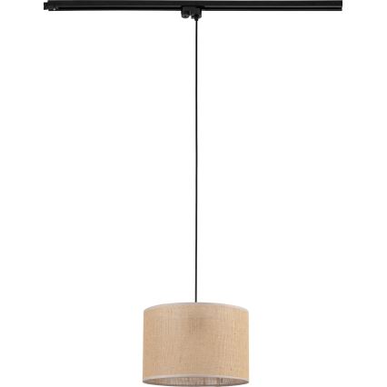 Candeeiro suspenso para sistema de carris monofásico TRACER 1xE27/15W/230V diâmetro 30 cm preto/castanho